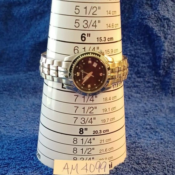 Unisex FOSSIL BLUE AM4099 with black face andnew battery - Picture 3 of 4